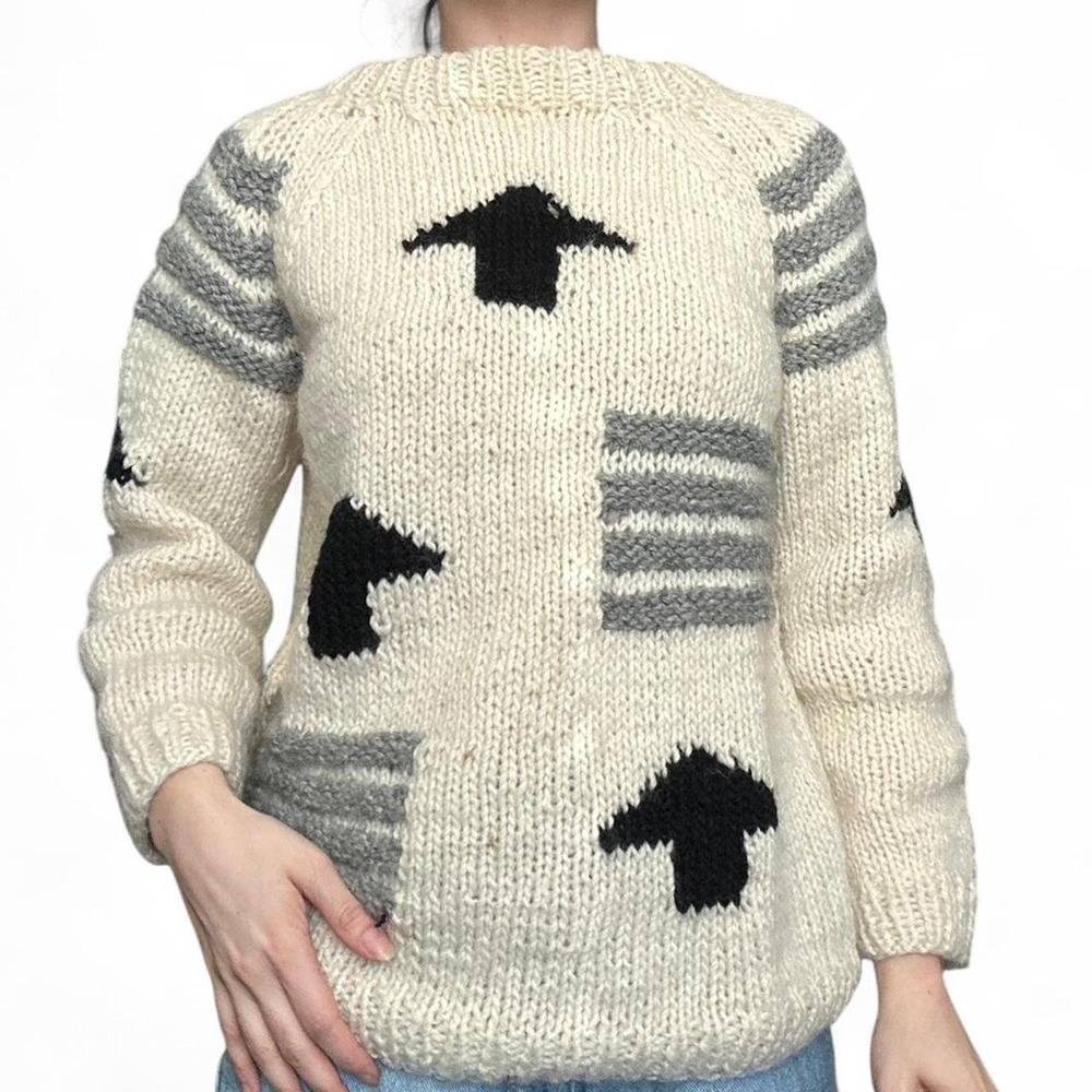 Vintage handmade chunky sweater made in Greece